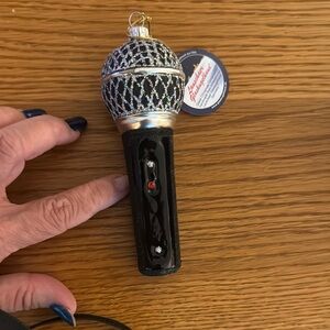Black and Silver Microphone Ornament